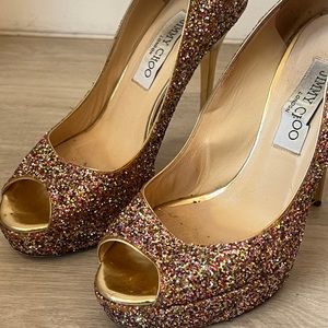 Jimmy Choo Rainbow Glitter Heel